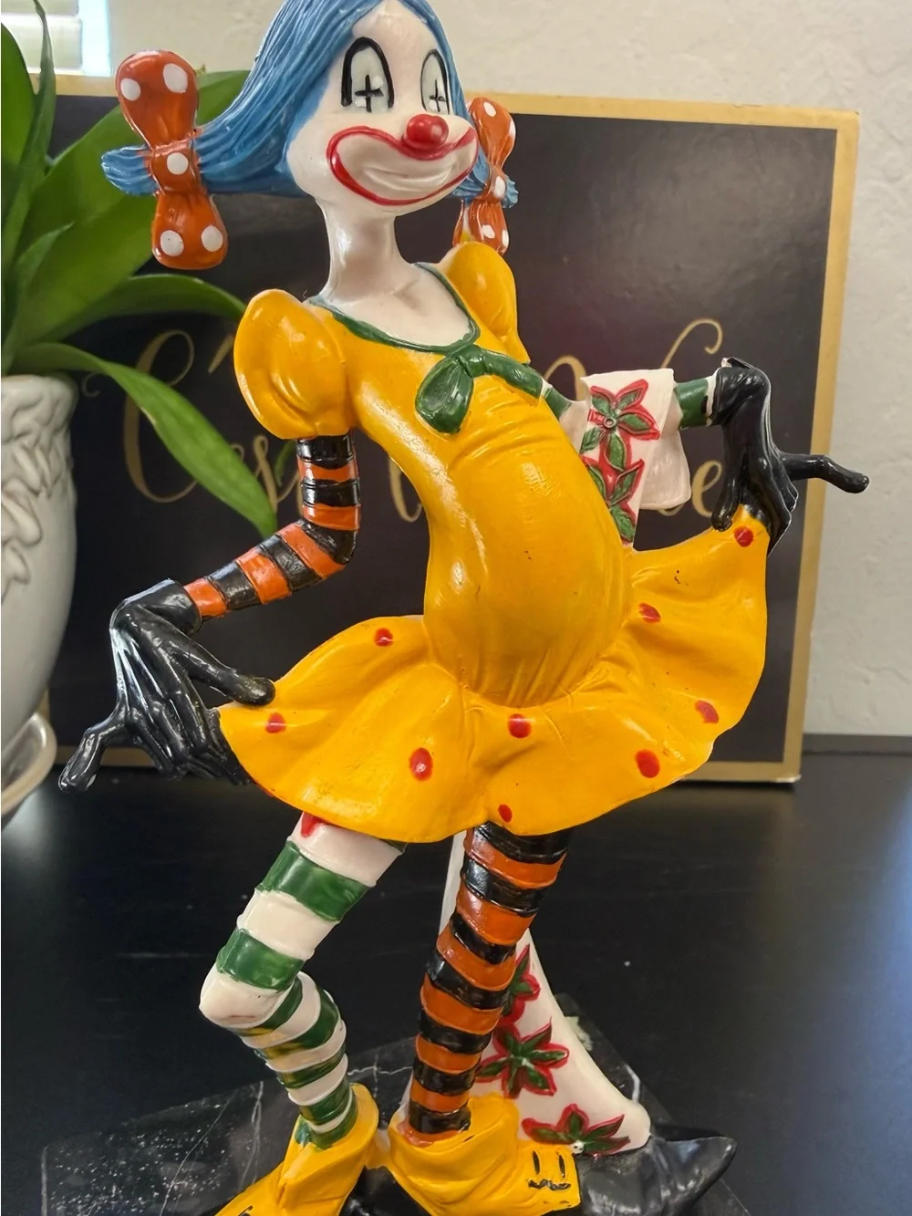 Vintage Fontanini Depose Italy Girl Clown Figurine Decorative Statue Home Accent
